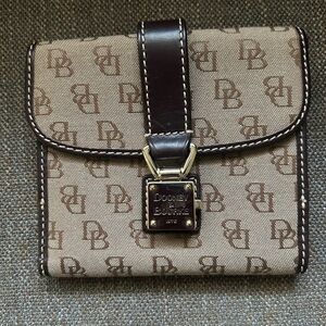 Dooney & Bourke Tan and Brown Monogram Wallet